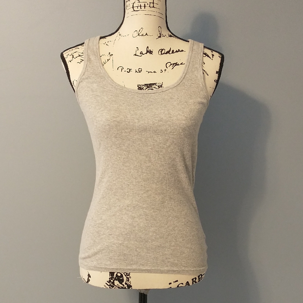 Old Navy Light Gray Ribbed Tank Top